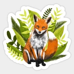 Fox Among the Leaves Sticker